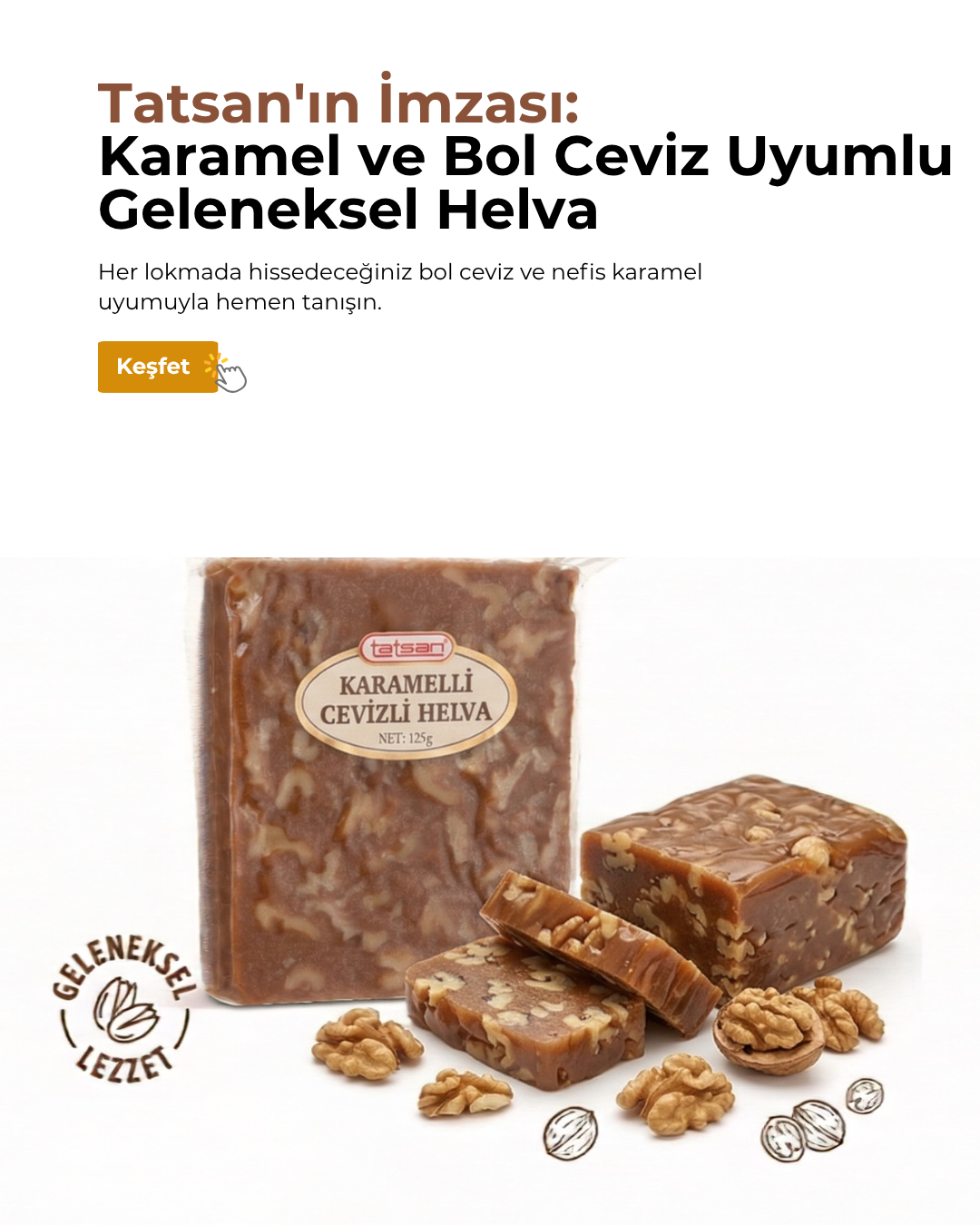 tatsan karamelli cevizli helva